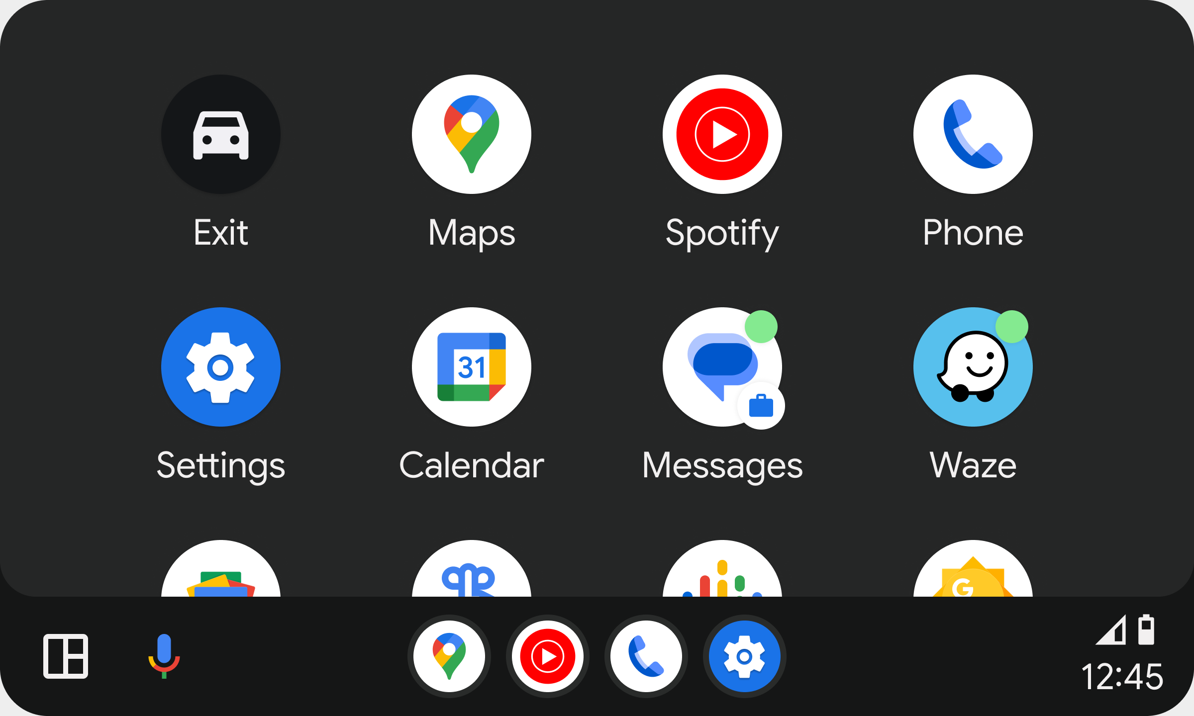 Applications Android Auto : visuel original Google, incrusté à titre illustratif ; non capturé sur RiderTouch.